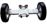 double wheel carrier for rolling gate